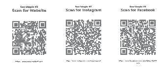 QR codes for the SooSimpleIIT website, Instagram and Facebook
